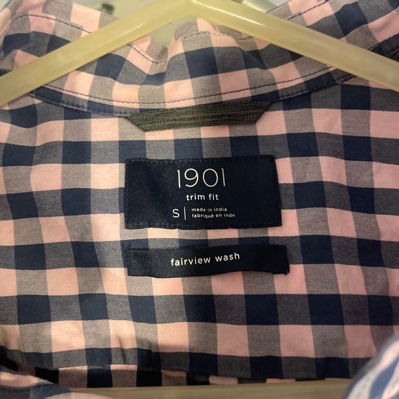 Small 1901 Pink and Navy Dress Shirt - Picture 2 of 3